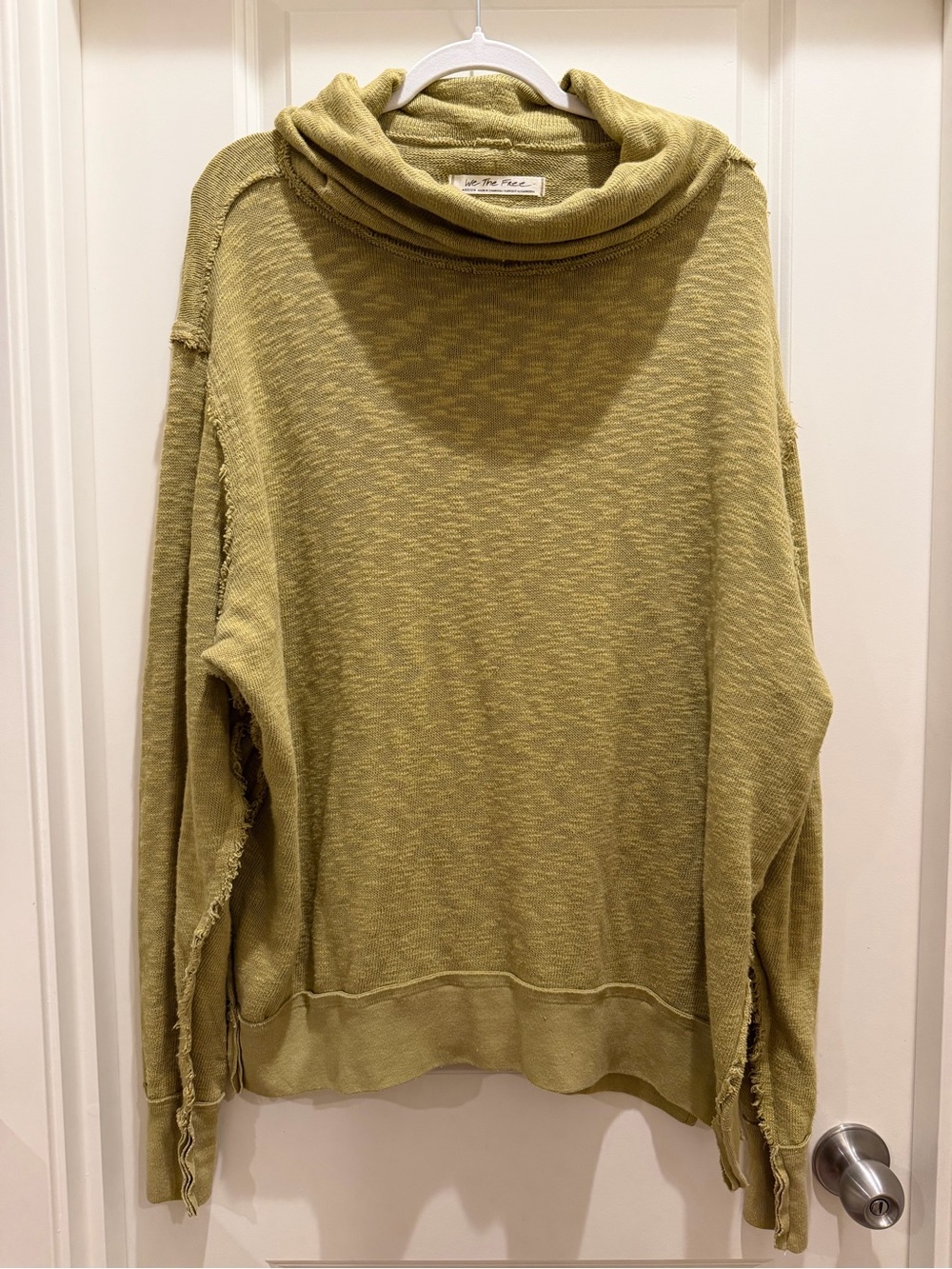 We The Free Olive Green Cowl Neck Pullover Sweater